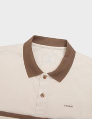 Áo polo ngắn tay nam cổ dệt phối hai màu áo