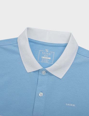 Áo polo ngắn tay nam cổ dệt phối hai màu áo