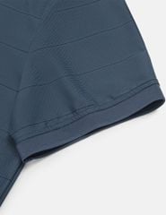 Áo polo ngắn tay sọc ngang in logo trước ngực