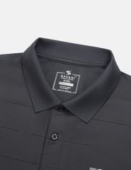 Áo polo ngắn tay sọc ngang in logo trước ngực