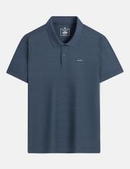 Áo polo ngắn tay sọc ngang in logo trước ngực