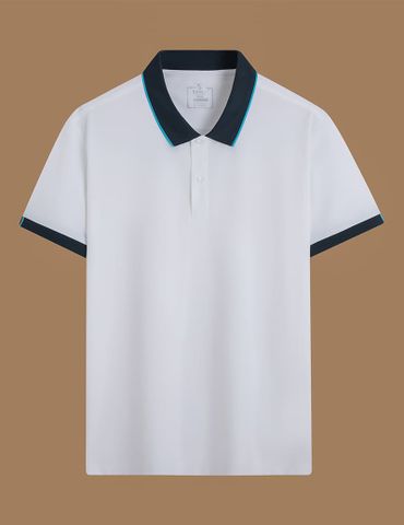 Áo polo nam coolmax nẹp vải phối xẻ tà