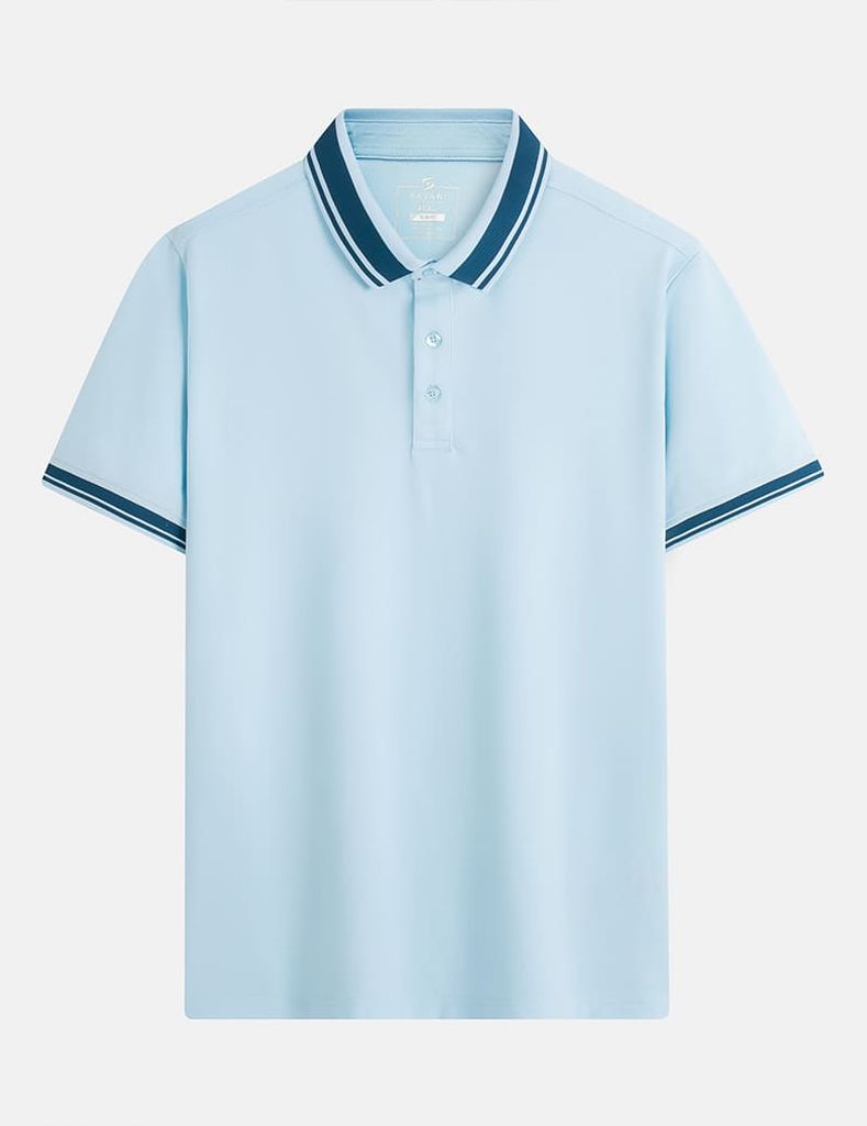 Áo phông có cổ nam mắt chim xẻ tà dáng ôm