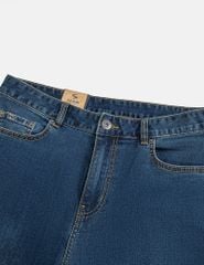 Quần jean nam mài nhẹ mác da gắn cạp