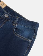 Quần jean nam mài nhẹ mác da gắn cạp