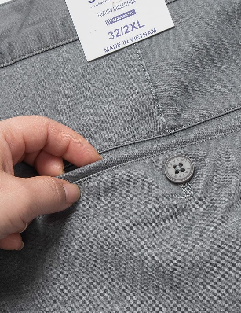 Quần khaki nam cạp thường dáng ôm vừa