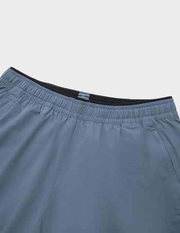 Quần short gió nam cạp chun túi khóa gấu xẻ tà