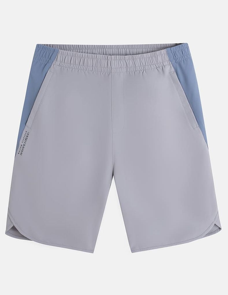 Quần short gió cạp chun túi khóa chéo phối sườn