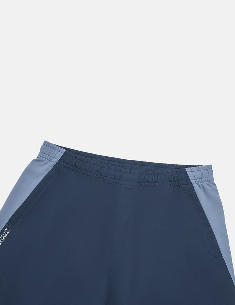 Quần short gió cạp chun túi khóa chéo phối sườn
