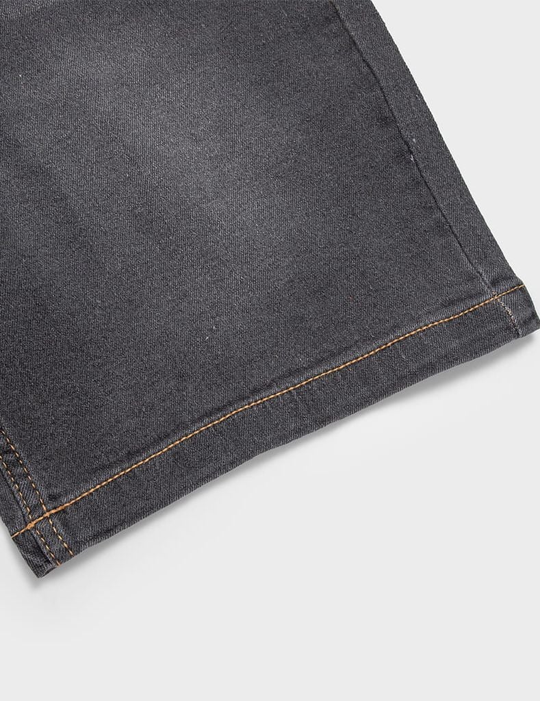 Quần short jean nam mài nhẹ mác dệt kẹp trang trí