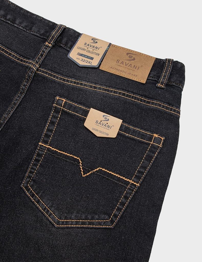 Quần short jean nam mài nhẹ mác dệt kẹp trang trí