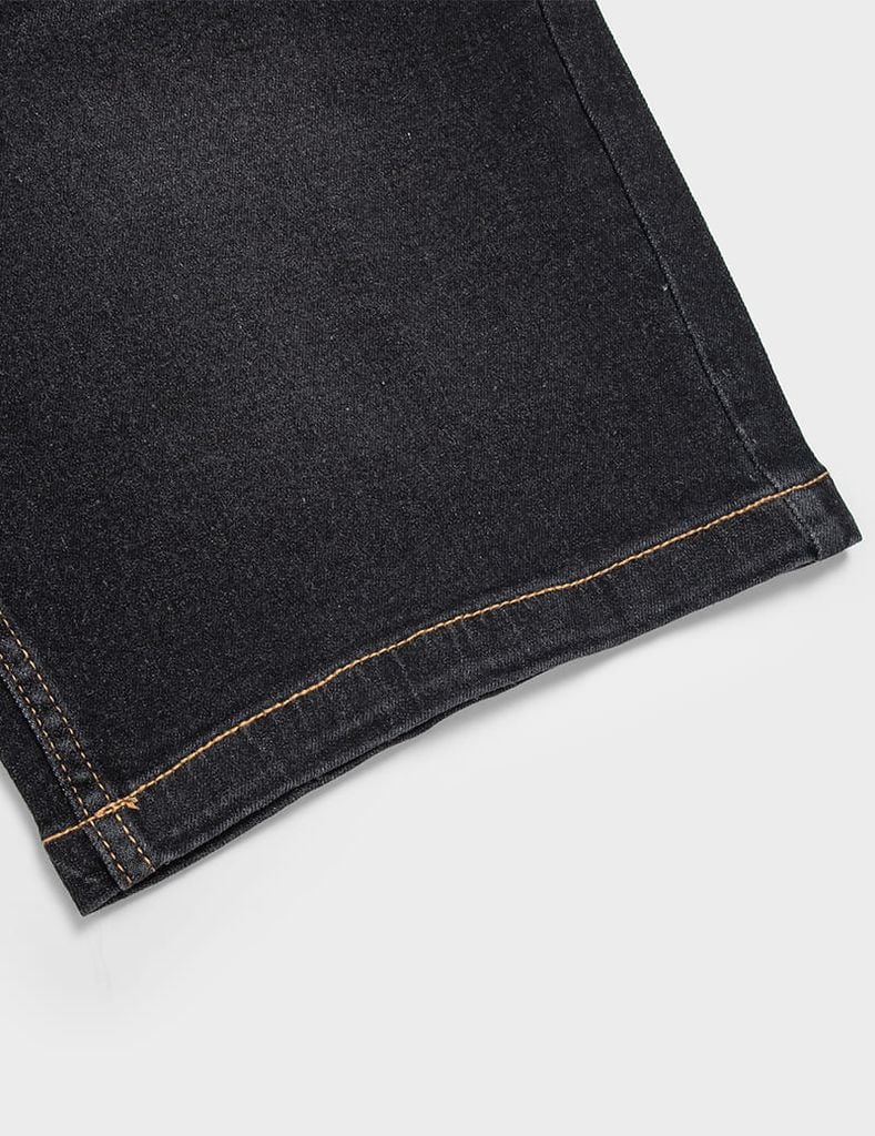 Quần short jean nam mài nhẹ mác dệt kẹp trang trí