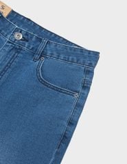 Quần short jean nam mài nhẹ ốp dây dệt trang trí