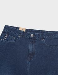 Quần short jean nam mài nhẹ ốp dây dệt trang trí
