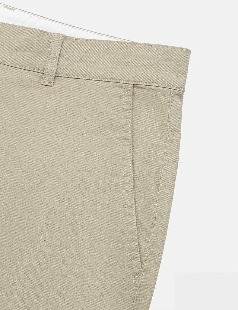 Quần short khaki nam cạp thường kẹp mác da