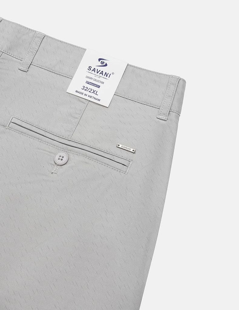 Quần short khaki nam cạp thường kẹp mác da