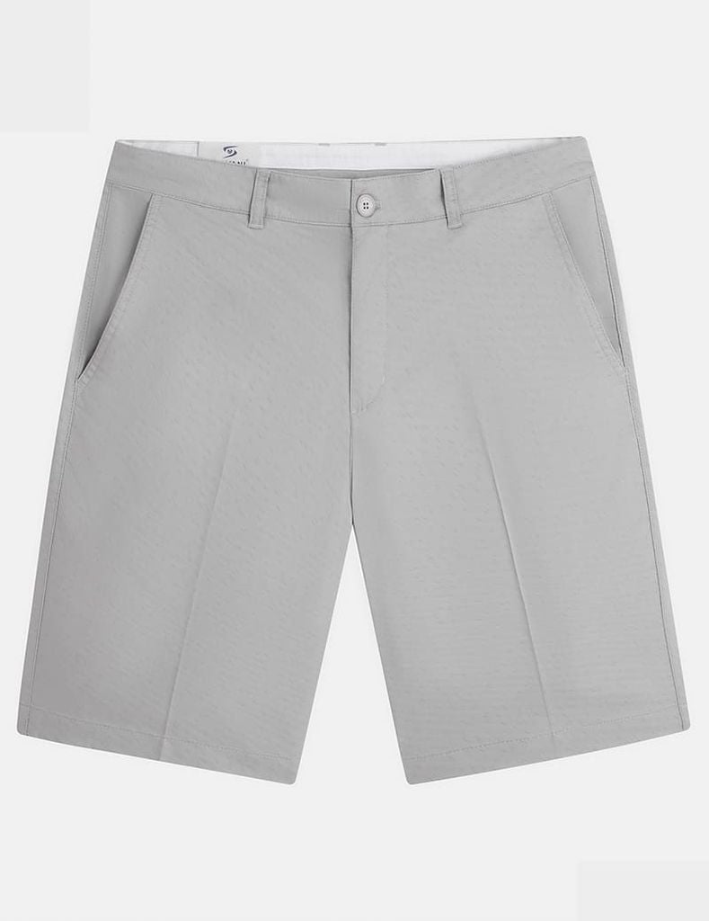Quần short khaki nam cạp thường kẹp mác da