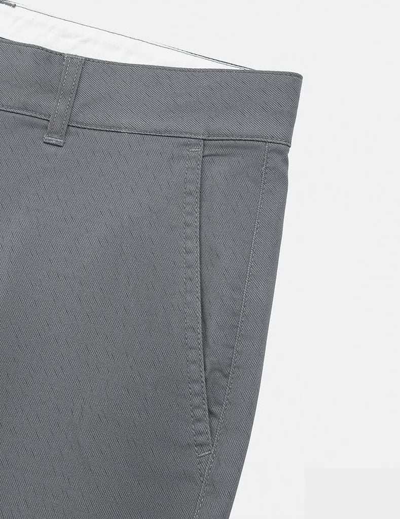 Quần short khaki nam cạp thường kẹp mác da