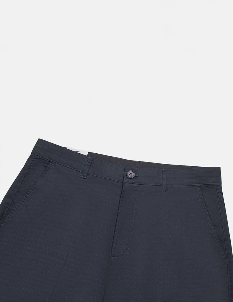 Quần short khaki nam cạp thường kẹp mác da