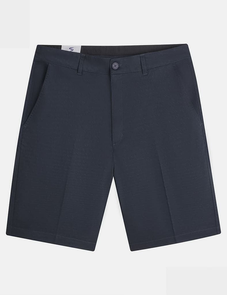 Quần short khaki nam cạp thường kẹp mác da