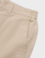 Quần short nam khaki đũi cạp chun hai bên sườn