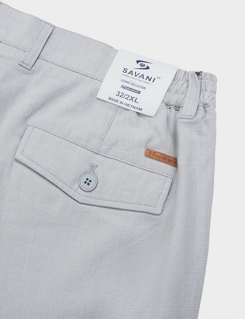 Quần short nam khaki đũi cạp chun hai bên sườn