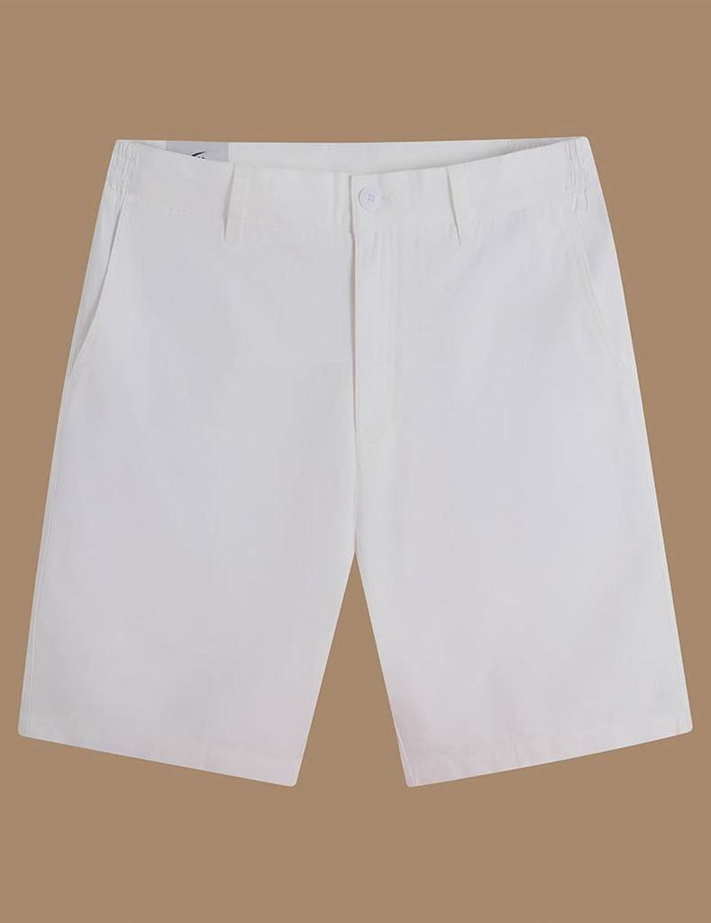 Quần short nam khaki đũi cạp chun hai bên sườn