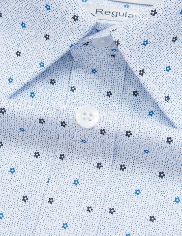 Áo sơ mi ngắn tay in họa tiết tà bằng có túi dáng rộng