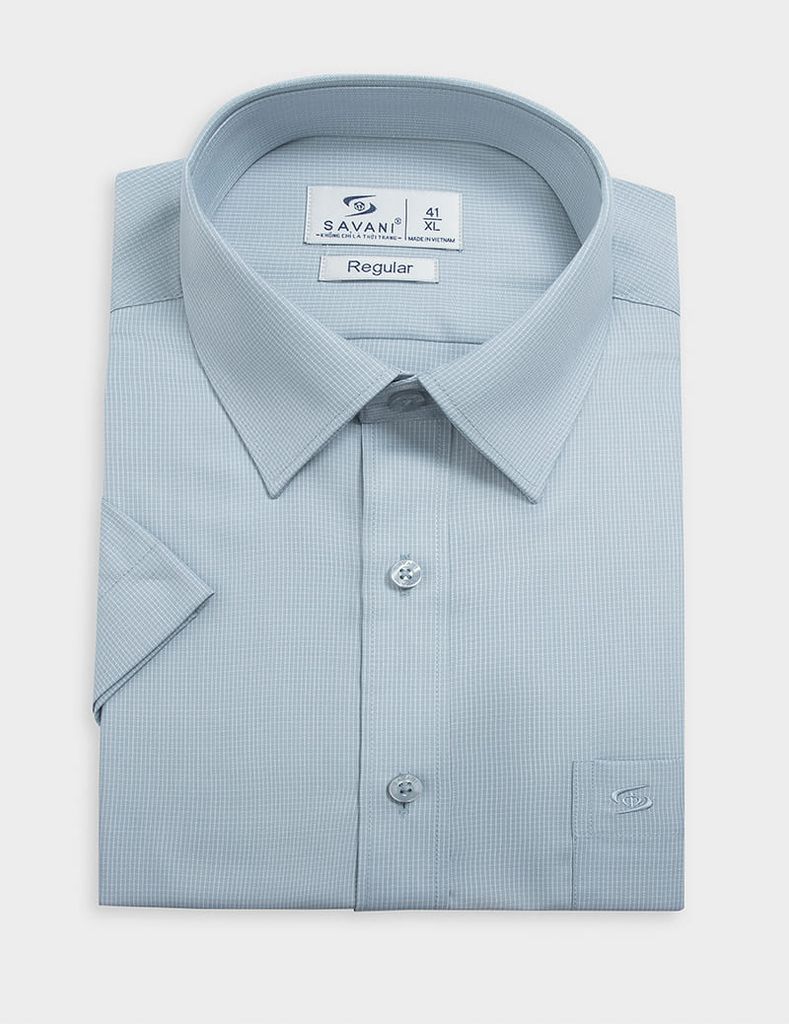 Áo sơ mi ngắn tay kẻ tà bằng có túi