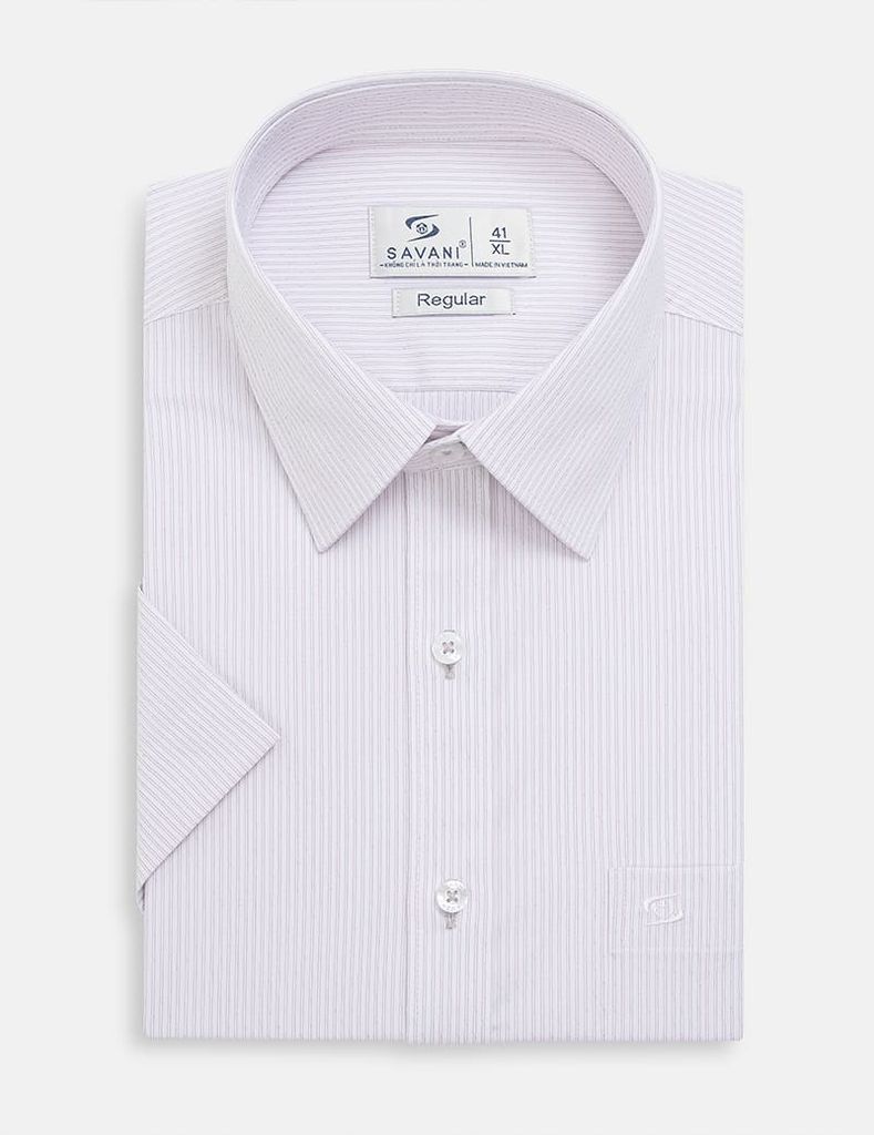 Áo sơ mi ngắn tay nam tà bằng có túi