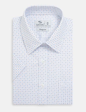 Áo sơ mi ngắn tay nam tà bằng có túi