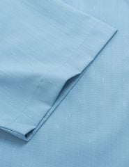 Áo sơ mi ngắn tay nam dệt jacquard tà bằng có túi