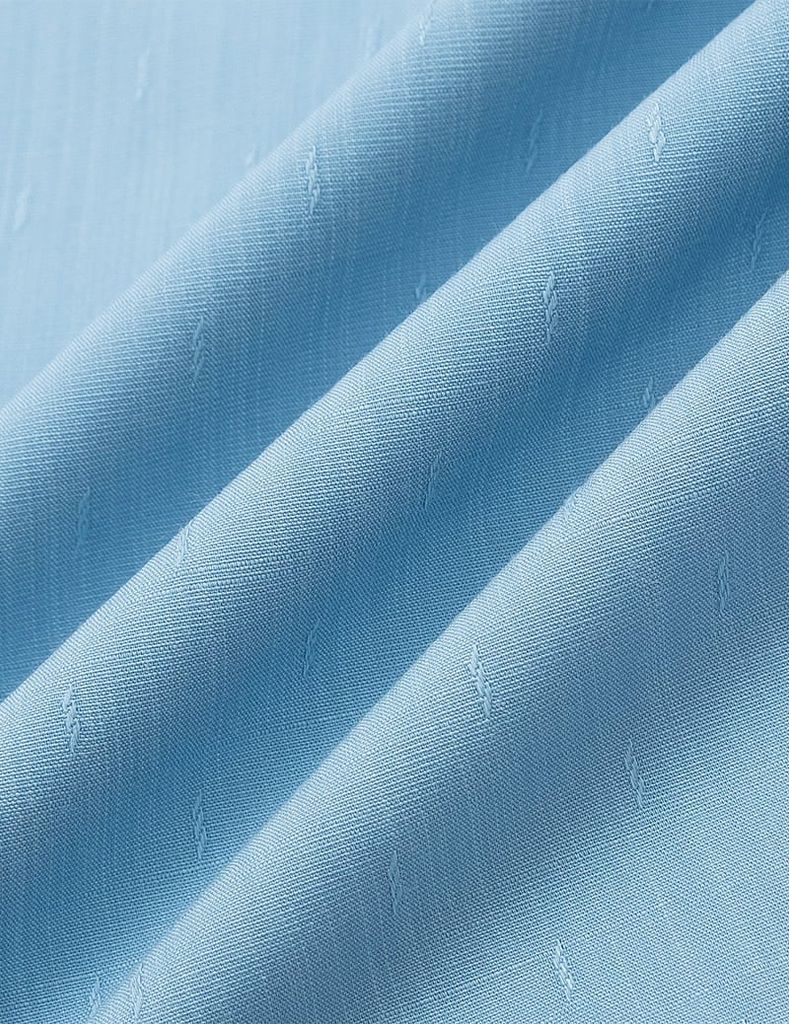 Áo sơ mi ngắn tay nam dệt jacquard tà bằng có túi