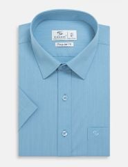 Áo sơ mi ngắn tay nam dệt jacquard tà bằng có túi