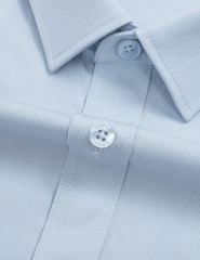 Áo sơ mi nam ngắn tay tà lượn không túi dệt jacquard