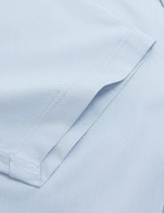 Áo sơ mi nam ngắn tay tà lượn không túi dệt jacquard
