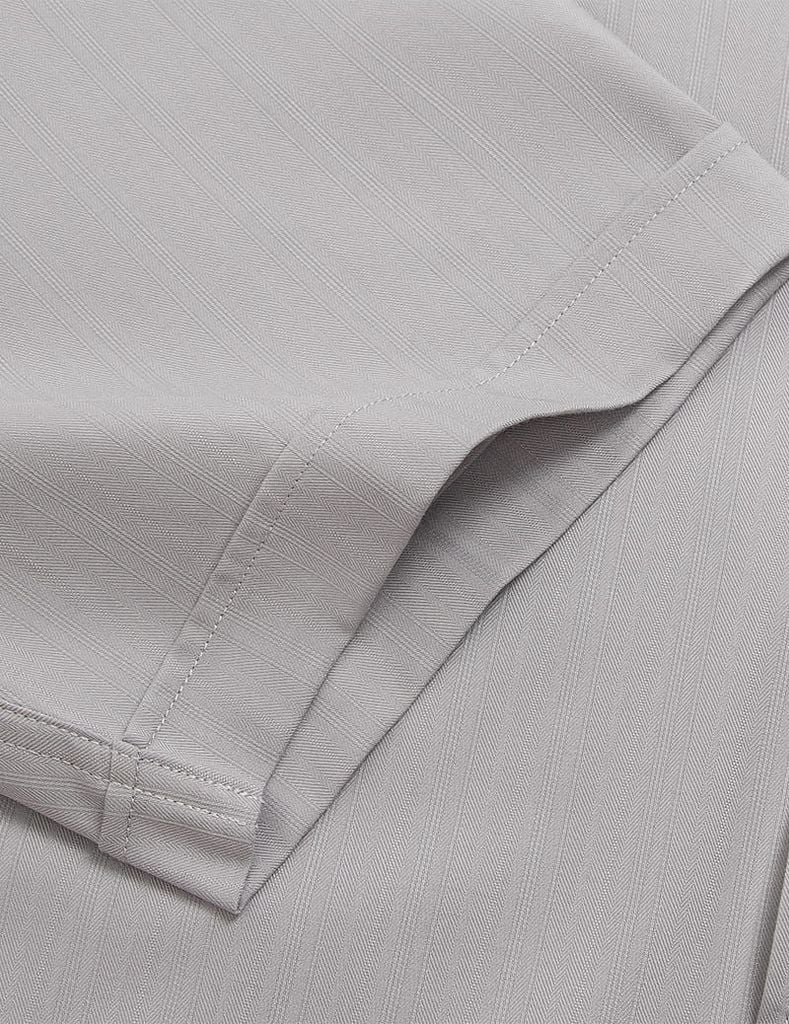 Áo sơ mi nam ngắn tay tà lượn không túi dệt jacquard