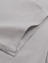 Áo sơ mi nam ngắn tay tà lượn không túi dệt jacquard