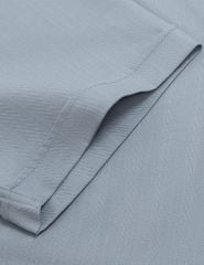 Áo sơ mi nam ngắn tay tà lượn không túi dệt jacquard