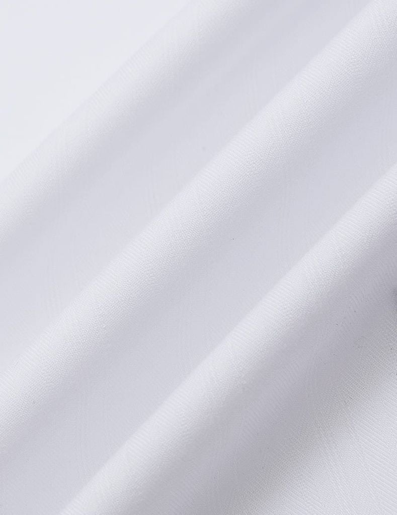Áo sơ mi nam ngắn tay tà lượn không túi dệt jacquard