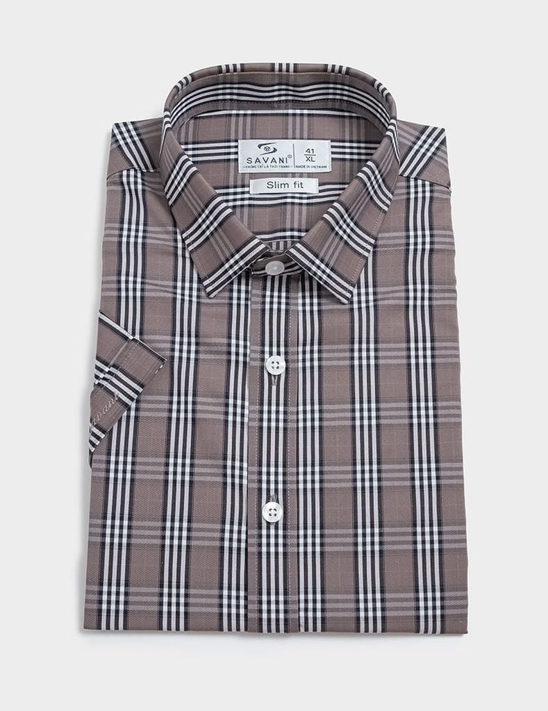 Áo sơ mi ngắn tay tà lượn MSS089S4