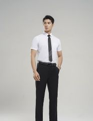 Áo sơ mi nam ngắn tay tà lượn có túi MSS217S4