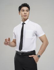 Áo sơ mi nam ngắn tay tà lượn có túi MSS217S4