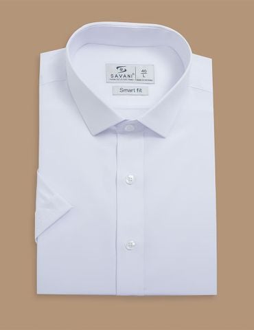 Áo sơ mi nam smart fit ngắn tay tà lượn không túi