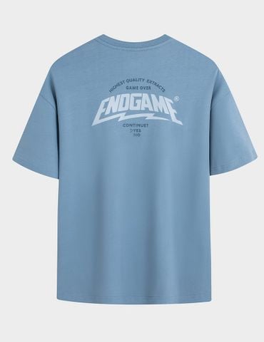 Áo T-shirt ngắn tay nam cổ tròn bo rib in cao su trước ngực dáng suông rộng