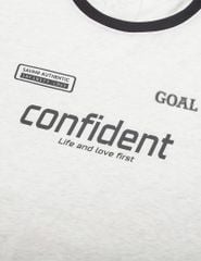 Áo t-shirt nam cổ bo rib khác màu phối vai tay