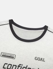 Áo t-shirt nam cổ bo rib khác màu phối vai tay