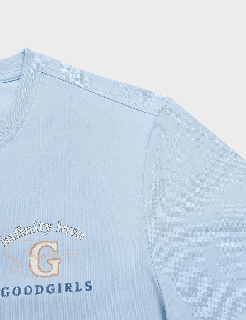 Áo t-shirt nam cổ bo rib in cao su trước ngực