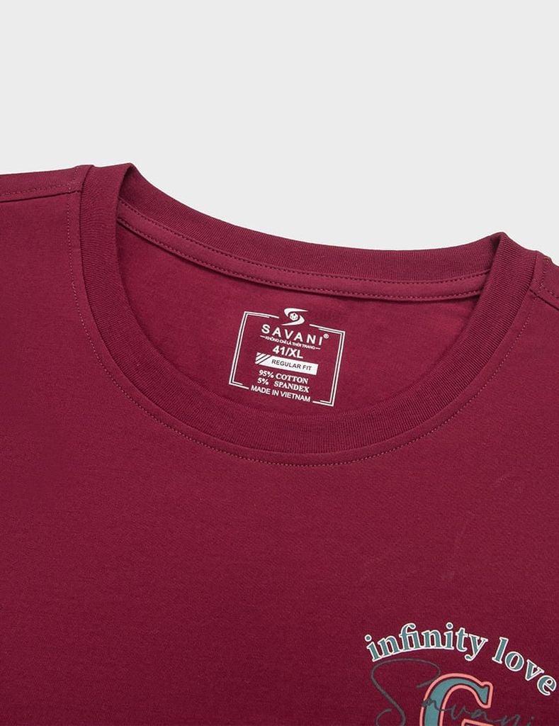 Áo t-shirt nam cổ bo rib in cao su trước ngực