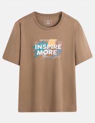 Áo T-shirt nam cổ bo vải rib hình in trước ngực